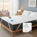  Waterproof Mattress Pad with Elastic Strap – Quilted Mattress Protector, Breathable, Hypoallergenic, Spill & Stain Resistant, Secure Fit