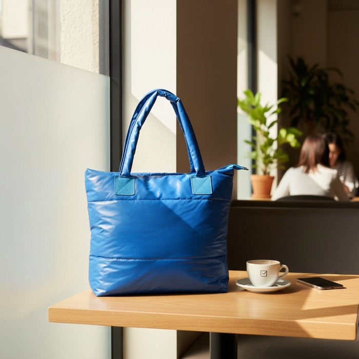 Lightweight Premium Puffer Quilted Tote Bag with Compartments | 4 Colors