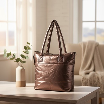 Lightweight Premium Puffer Quilted Tote Bag with Compartments | 4 Colors