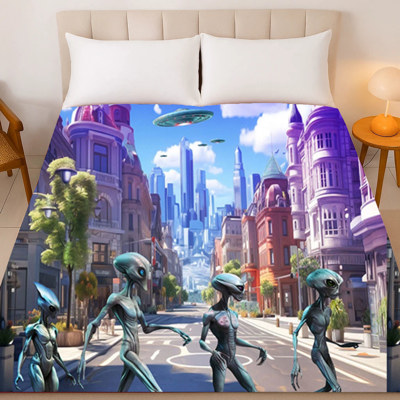 Alien Takeover Blanket Plush Queen Size Throw Cozy & Durable