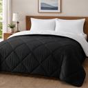 White/Black Queen 3-Piece Reversible Comforter Bedding Set with 2 Pillowcases, Lightweight Microfiber Construction, Soft Quilted Design for Year-Round Use, Available in Full/Queen & King/California King