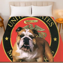  Marine Bulldog Red Blanket - Cozy Plush Queen Size Throw, Extremely Soft
