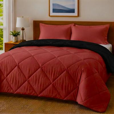 3-Piece Reversible Comforter Bedding Set with 2 Pillowcases, Lightweight Microfiber Construction, Soft Quilted Design for Year-Round Use, Available in Full/Queen & King/California King