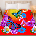  Butterfly Dreams Blanket - Plush Queen Size Throw, Cozy & Colorful