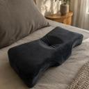  Cervical Pain Relief Memory Foam Pillow with Black Velvet Removable Zipper Cover