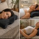  Cervical Pain Relief Memory Foam Pillow with Black Velvet Removable Zipper Cover