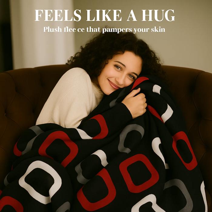 Black & Red Plush Queen Size Blanket ? Ultra Soft & Warm, Cool Boys Design