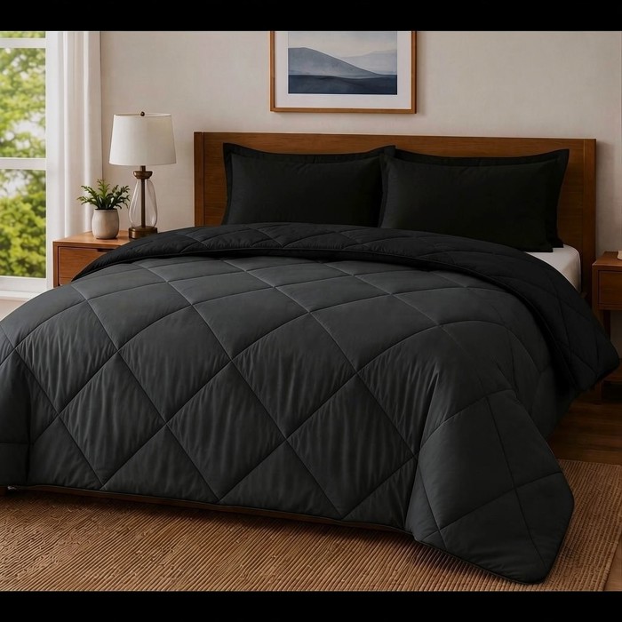 3-Piece Reversible Comforter Bedding Set with 2 Pillowcases, Lightweight Microfiber Construction, Soft Quilted Design for Year-Round Use, Available in Full/Queen & King/California King