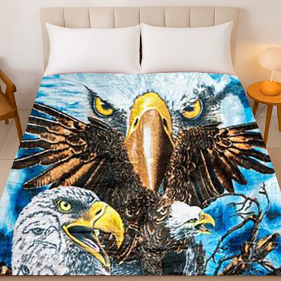 USA flag Bald Eagle Luxury Plush Blanket