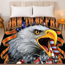  USA Motorcycle Plush Blanket ? Queen Size Comfort, Born Free Collection