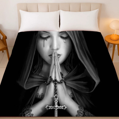 Gothic Prayer Plush Blanket ? Queen Size, Super Soft & Cozy