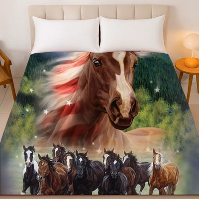 Patriotic Stomp Plush Queen Horse Blanket - Ultra Soft & Cozy