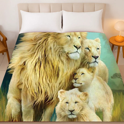 Lion Family Blanket ? Ultra Soft Queen Plush Throw, Machine Washable