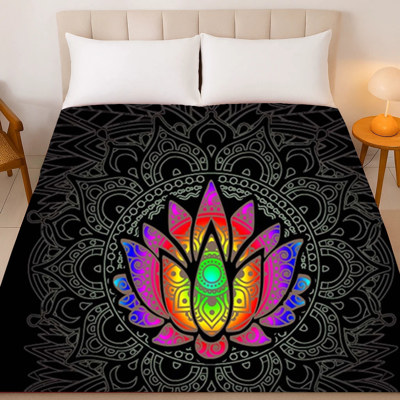 Lotus Flower Plush Blanket - Queen Size Ultra Soft & Durable