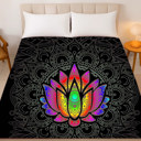  Lotus Flower Plush Blanket - Queen Size Ultra Soft & Durable