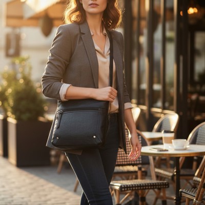 Unisex Leather Cross Body Messenger Bag