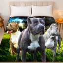  Pitbull Guardians Collection ? Plush Dog Blanket, Queen Size Comfort