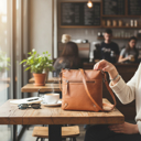 Light Brown Unisex Leather Cross Body Messenger Bag