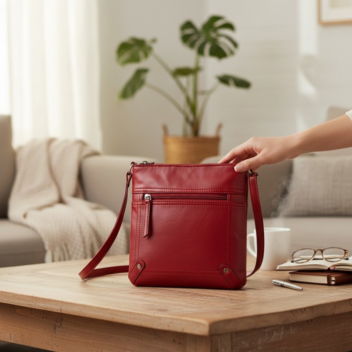 Unisex Leather Cross Body Messenger Bag