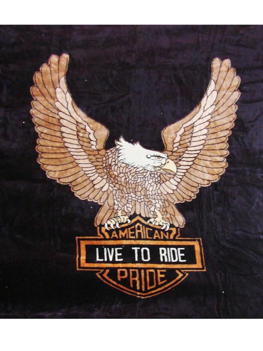 Motorcycle Eagle Blanket - Plush Queen Size Throw