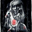 Queen Native American Horse and Warrior Plush Throw
