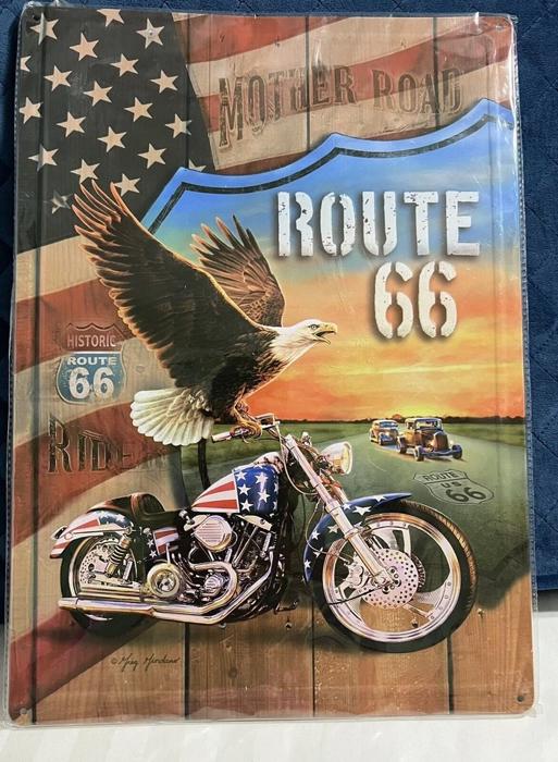 Route 66 USA Motorcycle Blanket - Plush Queen Size Throw - Extremely Soft