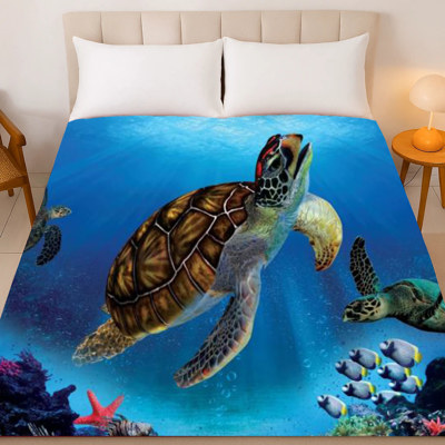 Turtle-Themed Queen Blanket ? Plush & Super Soft