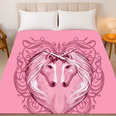 Sacred Love Mythical Unicorn Plush Blanket