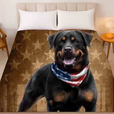Dog Queen Size Plush Blanket ? Ultra Soft ? Patriotic to the Bone