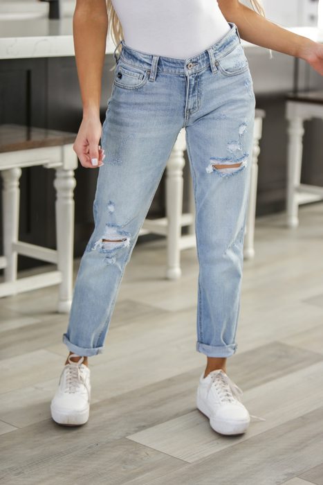 Mid Rise Boyfriend Jeans