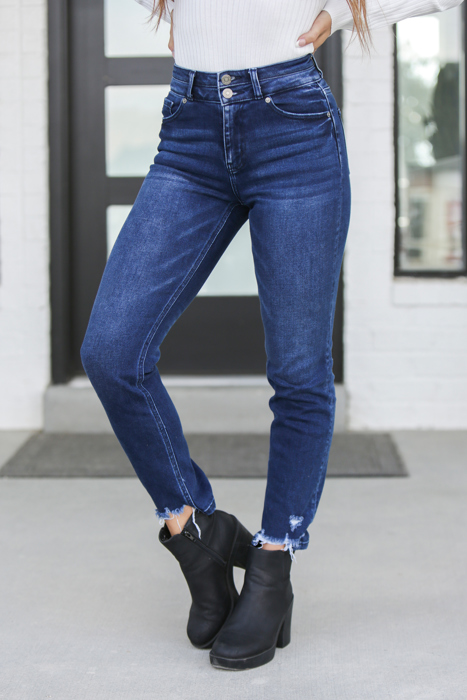 Rachel High Rise Slim Straight Jeans