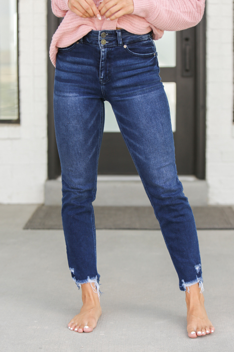 Rachel High Rise Slim Straight Jeans