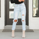  Ritta Light Wash Mom Jeans