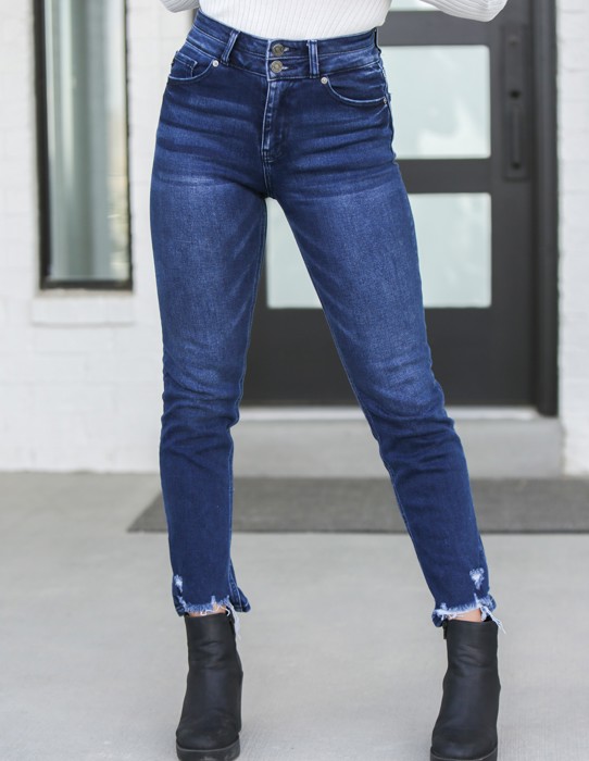 Rachel High Rise Slim Straight Jeans