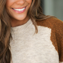  Crystal Color Block Sweater
