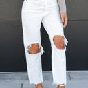 Size 13 White Denver Straight Leg Jeans