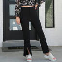 Large Black Colette Split Hem Trouser