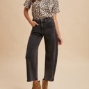 Medium Black Annie Two Toned Barrel Jeans