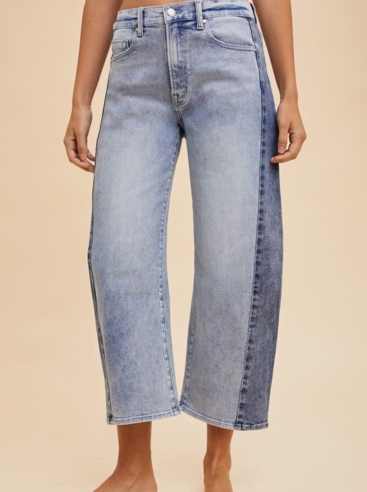 Annie Two Toned Barrel Jeans