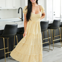 Small Yellow Somewhere To Go Gingham Dress