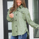 Small Ash Olive Melange Knit Shacket