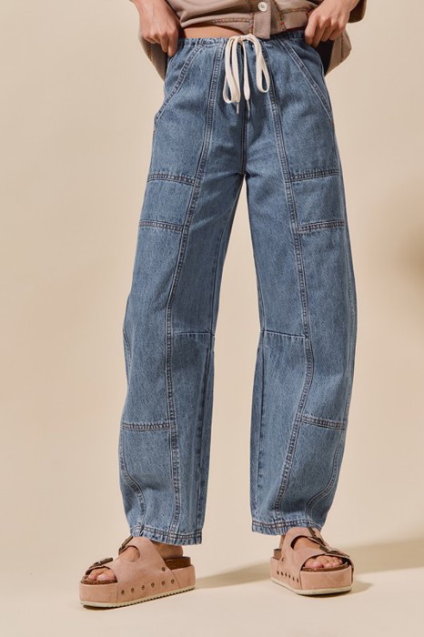 Macey Mid Rise Barrel Pants