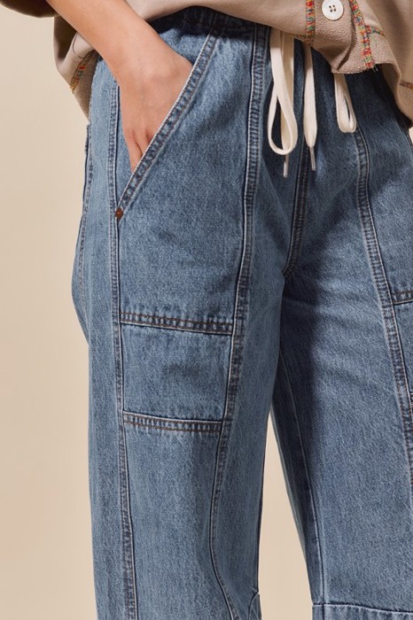 Macey Mid Rise Barrel Pants