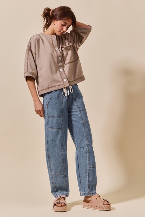 Macey Mid Rise Barrel Pants