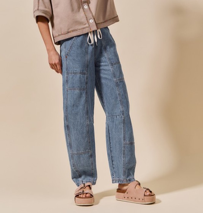 Macey Mid Rise Barrel Pants