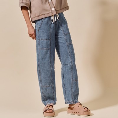 Macey Mid Rise Barrel Pants