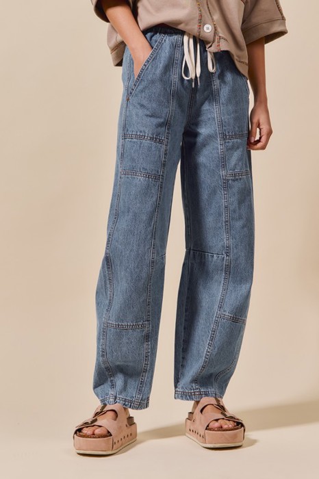 Macey Mid Rise Barrel Pants