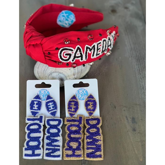 Game Day Top Knot Seed Beaded Headband – The Ultimate Game Day Accessory!