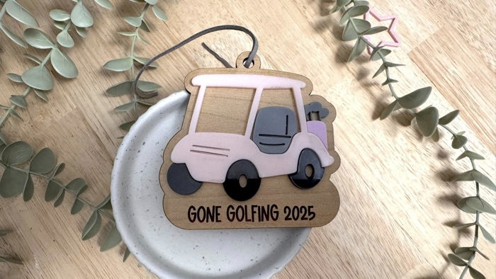 OBX Prep Hand-Painted Golf Cart Christmas Ornament & Car Charm 2026