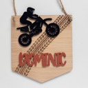  Personalized Dirt Bike Sign | Custom Name Motocross Wall Decor for Boys Room | Handmade Birch Wood Sign